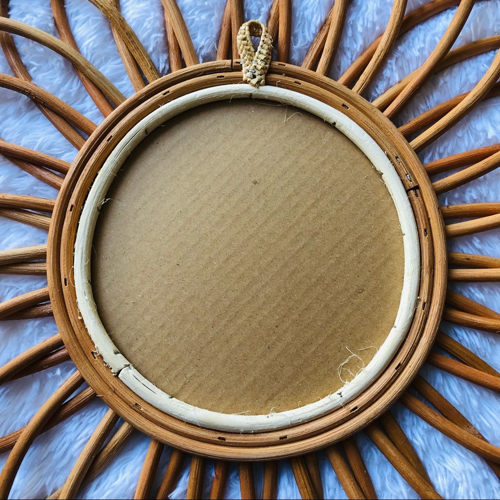 Large Round Rattan Mirror 22.5” - Picture 8 of 12